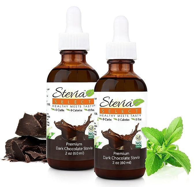 Stevia Select Dark Chocolate Pure Stevia Liquid - Zero Calorie Sweetener - All Natural Liquid Stevia Extract Sweetener Liquid - Keto Sugar Stevia Extract - Keto Sweetener 2 Oz (2 Pack)