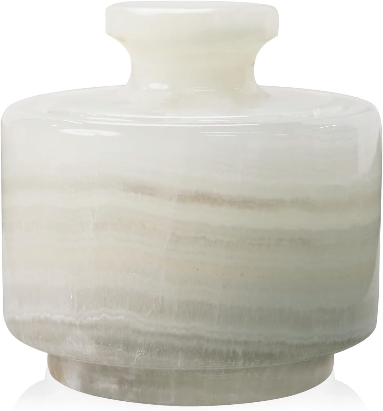 Marble Salt Cellar 3 Inch White Onyx Salt Holder With Lid for Spice Jar & Stone Salt Container, Modern Sugar Bowl