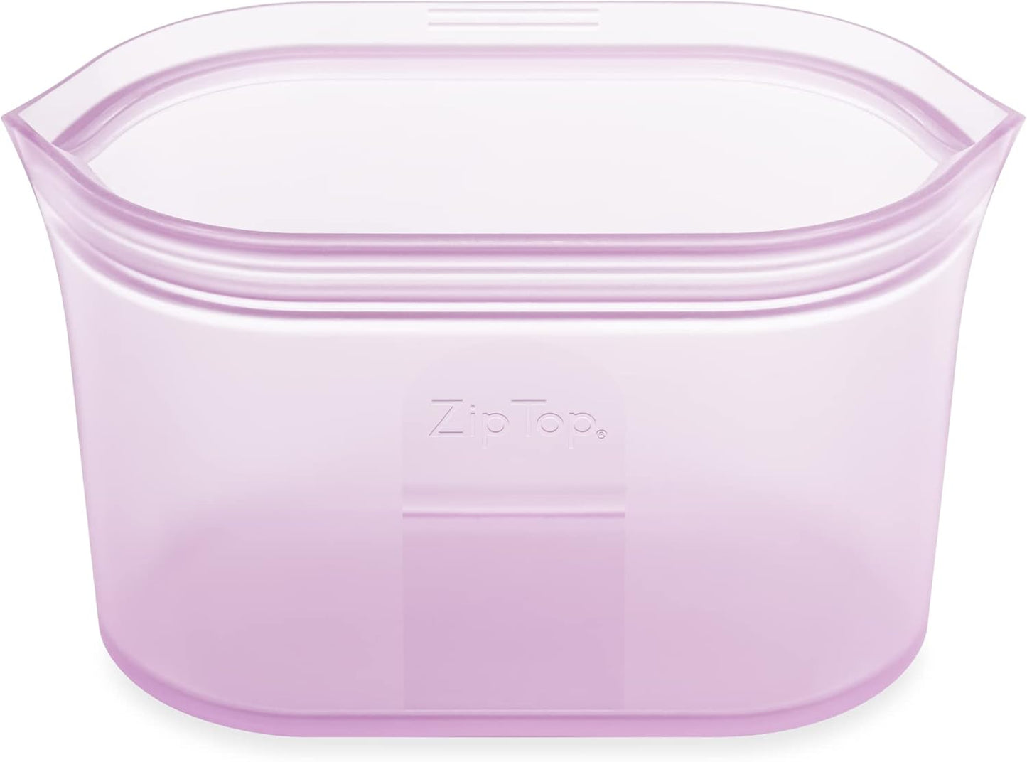 Zip Top Reusable Food Storage Bags | Medium Dish [Lavender] | Silicone Meal Prep Container | Microwave, Dishwasher and Freezer Safe | Made in the USA