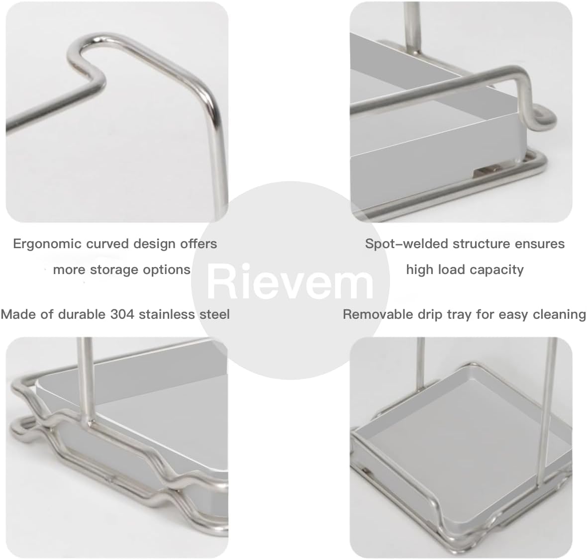 Spoon Rest and Lid Holder for Stove Top – Heat-Resistant Stainless Steel Organizer for Utensils, Lids, and Tongs – Drip Tray for Kitchen Counter