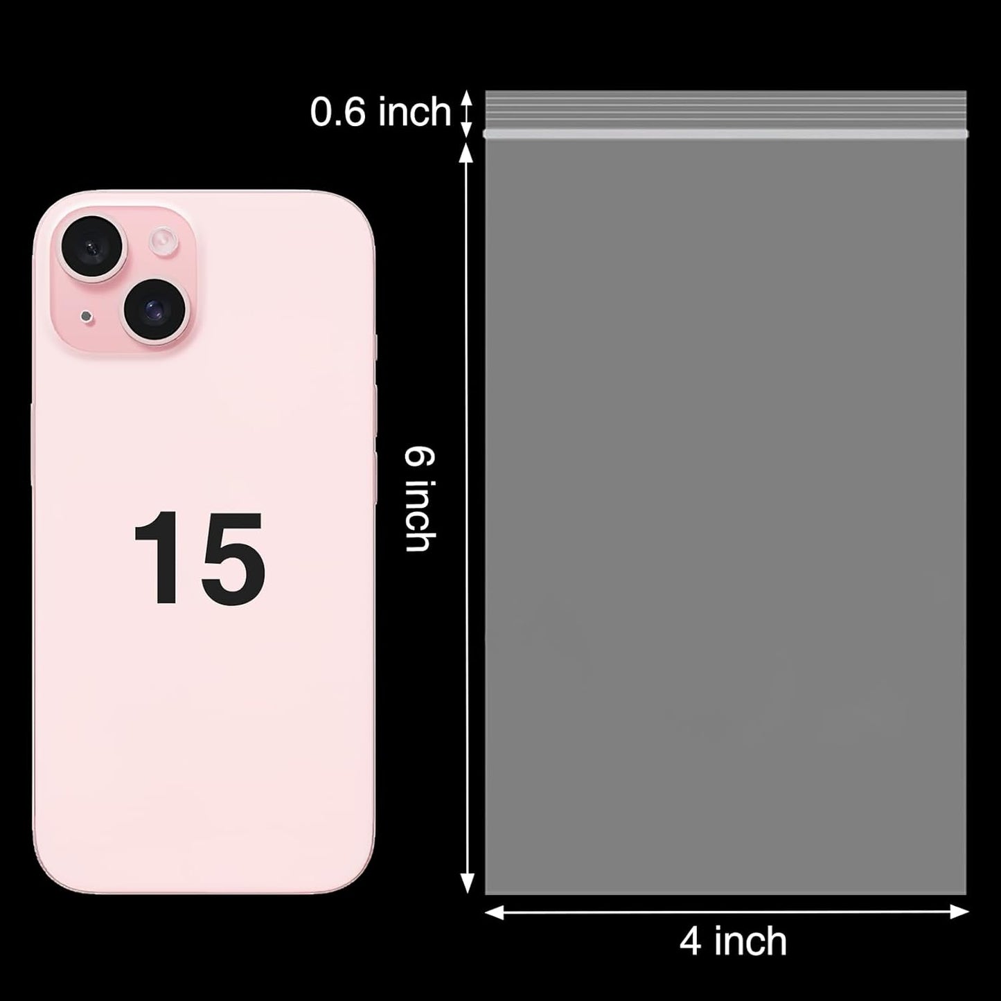 Plastic Bags, 200pcs 4 x 6 inch 2 mil Thick, Zip Bags, Clear Jewelry Bag, Baggies with Resealable Zip Bag for Small BusinessDaily Vitamin, Jewelry, Candy