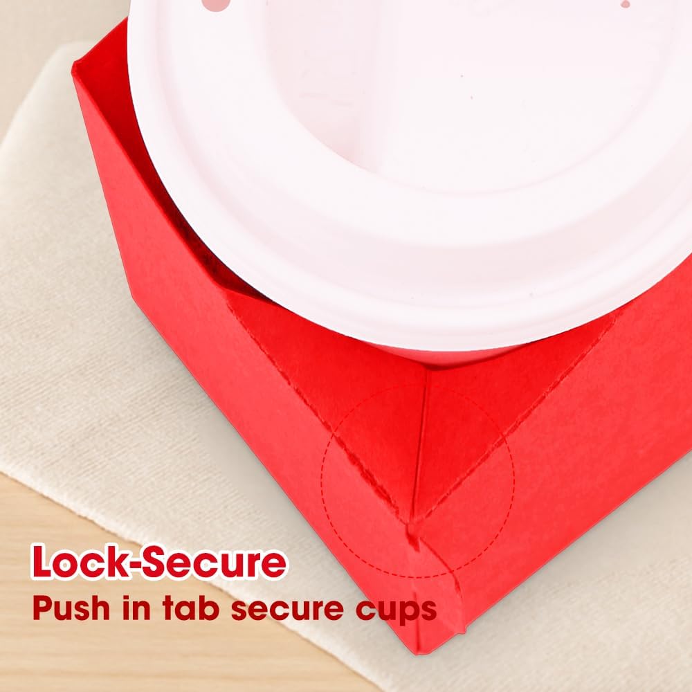 15Pcs -2 Cup Drink Carrier with Handle - Paper Cup Holder, Coffee Carriers Tray for Drinks, Disposable Takeaway Cardboard Holders To Go for Food Delivery, Uber Eats/Door Dash Two or 4 Kraft Paperboard