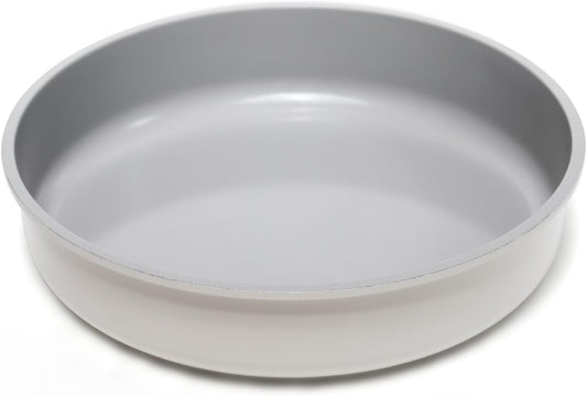 9.5 Inch Round Cake Pan,Cast Aluminum Bakeware Ceramic Nonstick for Cake Baking,Oven and Dishwasher Safe(Beige)