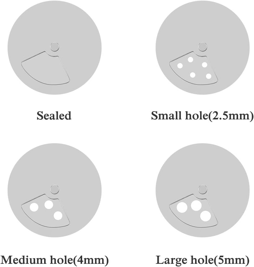 Accmor 2pcs Salt and Pepper Shakers,Stainless Steel Shaker for Salt Powder Sugar Cinnamon Pepper, Spice Dispenser with Adjustable Pour Holes,Silver