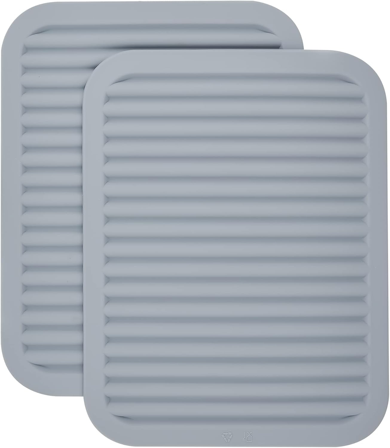 Silicone Trivets for Hot Dishes, Trivet Mat-Hot Pads for Kitchen-Versatile Trivet Mat for Hot Pots&Pans-Heat Resistant Mats for Counter&Table, Pot Holders Drying Mat (9x12) Pack 2 Light Grey