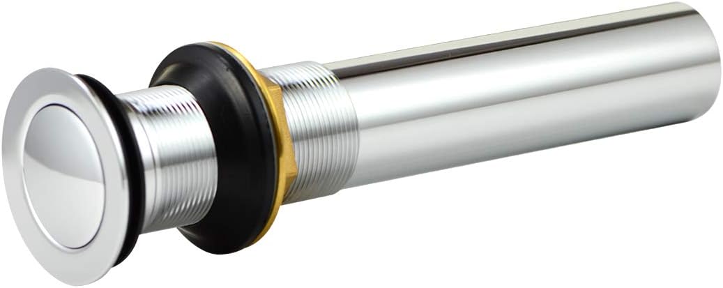 Purelux Pop up Drain Stopper for Bathroom Faucet Vanity or Vessel Sink Bathroom Drain Assembly No Overflow, Chrome Finish