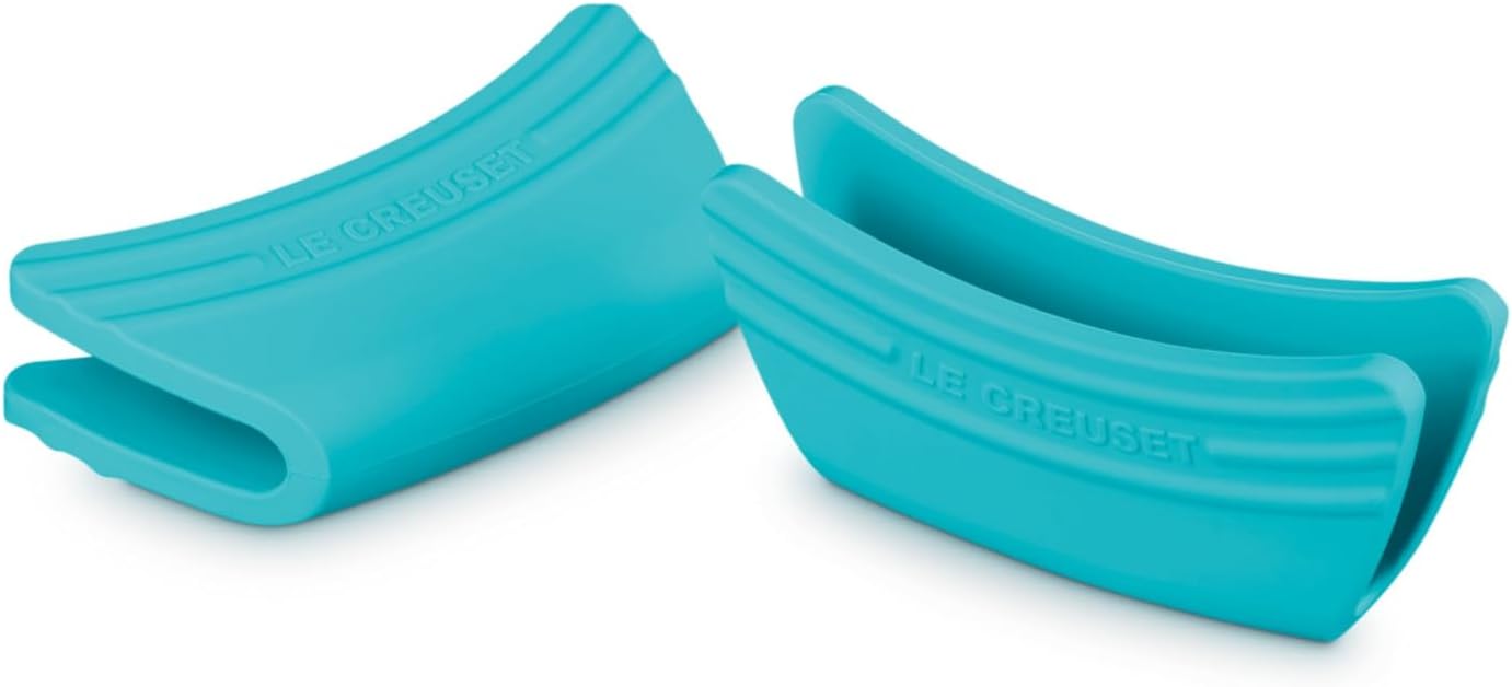 Le Creuset Silicone Set of 2 Handle Grips, 5" x 2 1/2" each, Caribbean