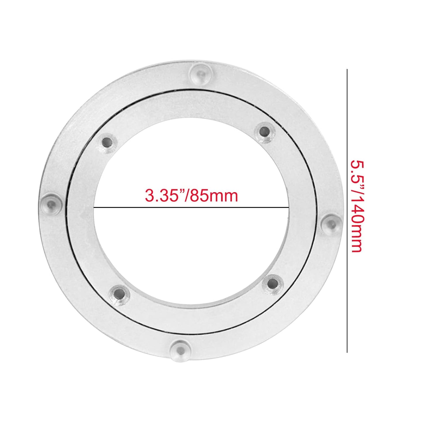 Aluminium Alloy Turntable Bearing, Heavy Duty Swivel Turntable Lazy Susan Rotating Bearing Turntable Round Dining Table Smooth Swivel Plate Hardware (140mm - 5.5inch)