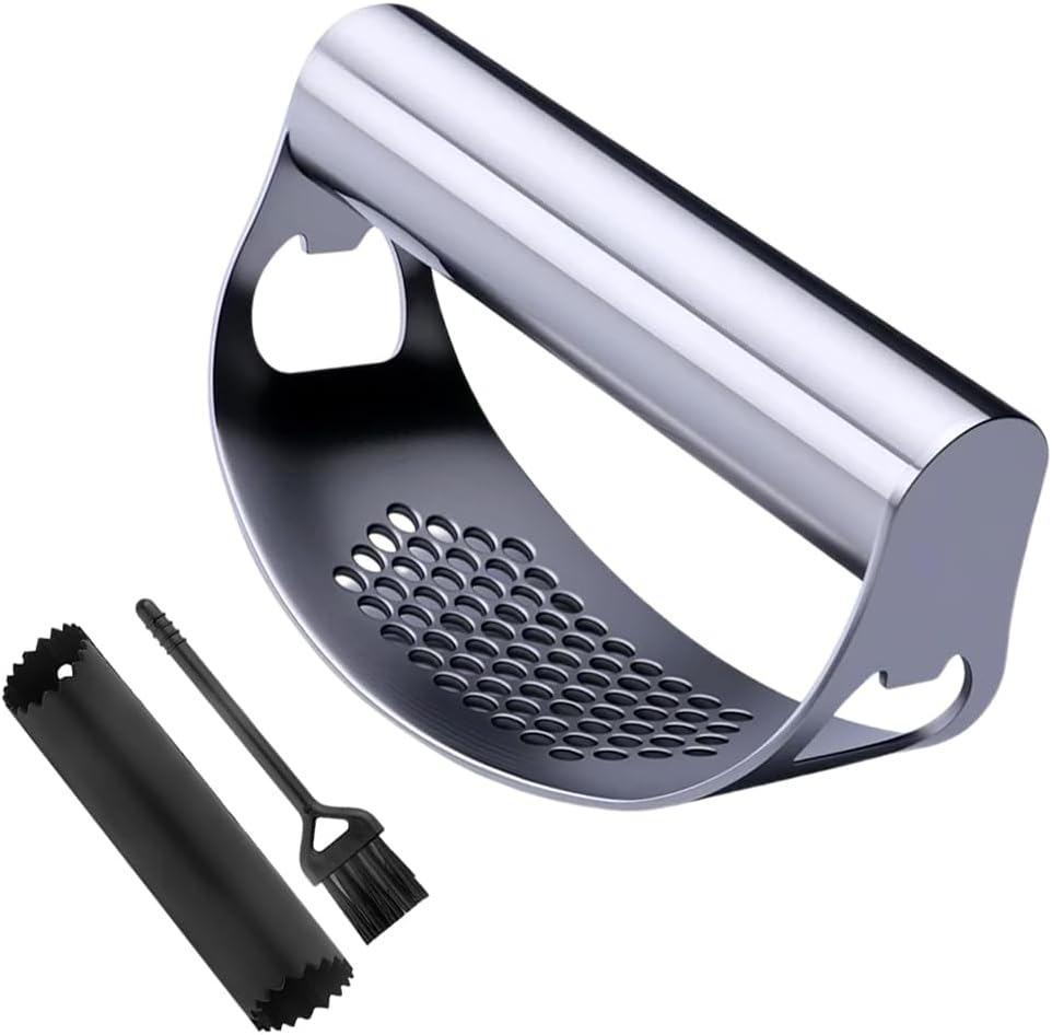 Stainless Steel Garlic Rocker,2025 New Stainless Steel Garlic Press,Garlic Press Rocker,Garlic Cutter (3)