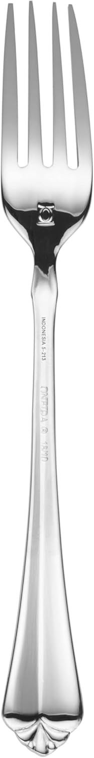 Oneida Silverware Set For 8, Juilliard 45-Piece Fine Flatware Set with Serving Utensils, Service For 8, 18/10 Stainless Steel, Mirror Finish, Dishwasher Safe,Knives Spoons & Forks Set(Silver 45 Piece)