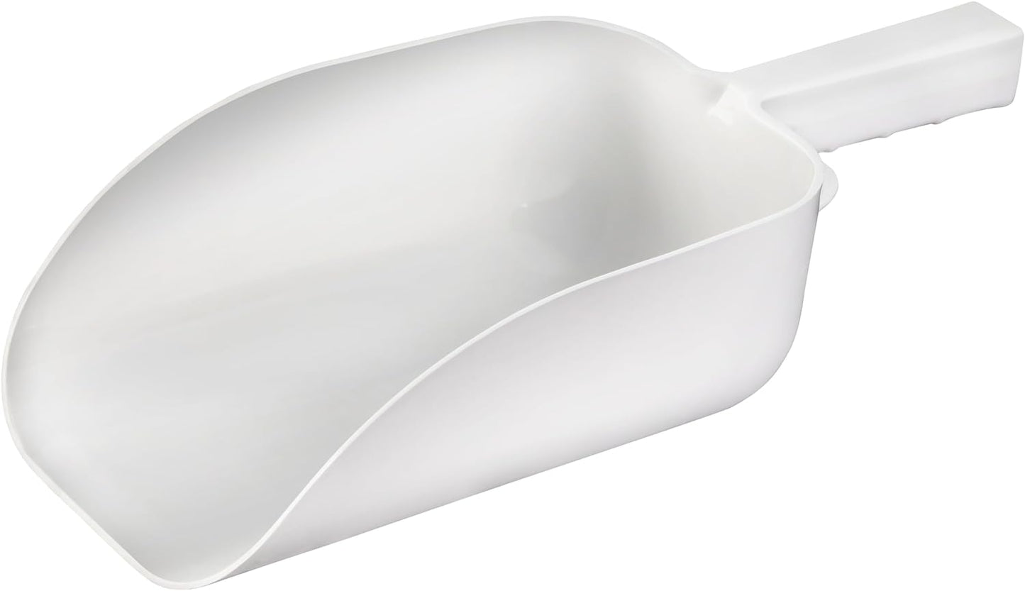 New Star Foodservice 34486 Polycarbonate Plastic Utility Ice Scoop, White, 64-Ounce