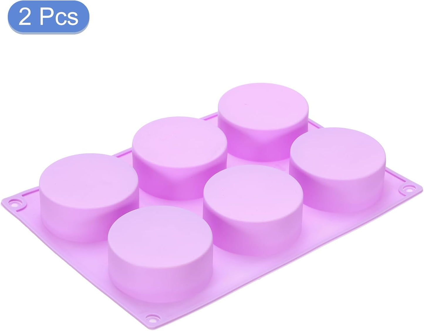 uxcell 2pcs Silicone Muffins Pan, 6 Cup Silicone Cupcake Pan Nonstick Baking Tray for Muffins, Cupcakes, Dishwasher Safe, Purple