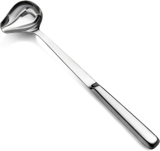 New Star Foodservice Hollow Handle Notched Serving Spoon (Silver, 1-oz Gravy Soup Ladle (12.5-Inch))