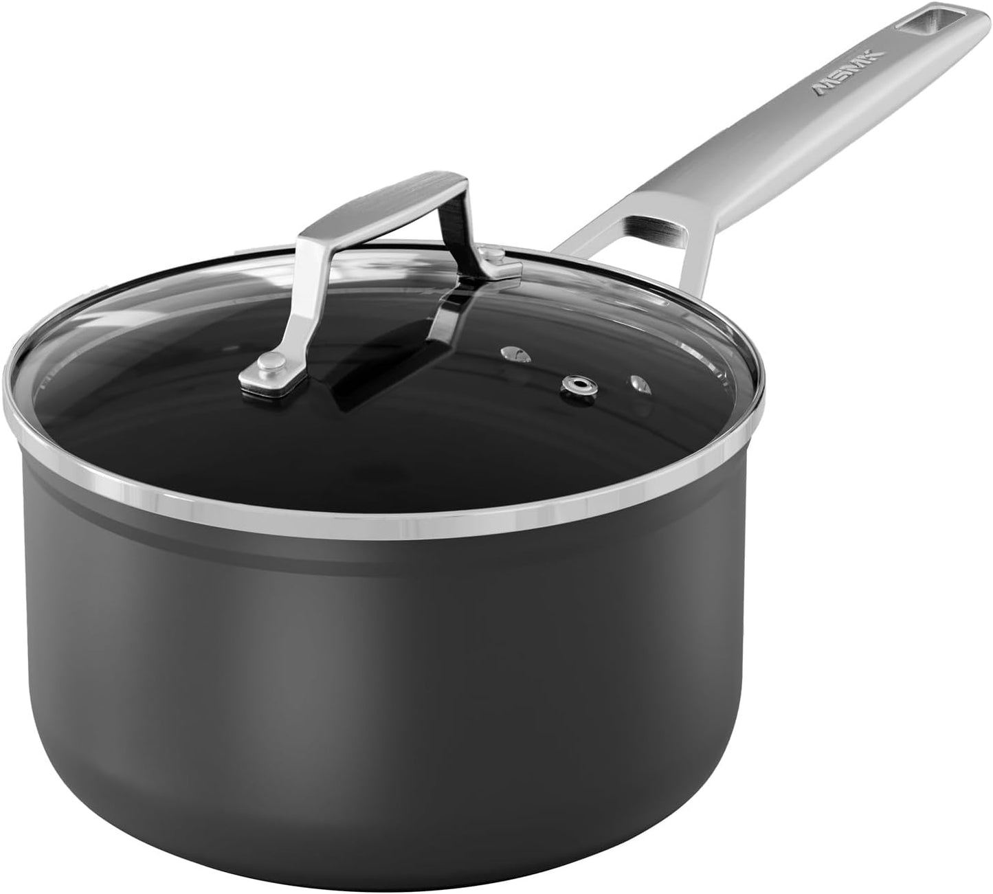 MSMK 2 Quart Saucepan with Lid, Burnt also Nonstick, PFOA Free Non-Toxic, Oven Safe to 700 ℉，Scratch-resistant, Induction Cooking Pot, for Induction, Ceramic and Gas Cooktops