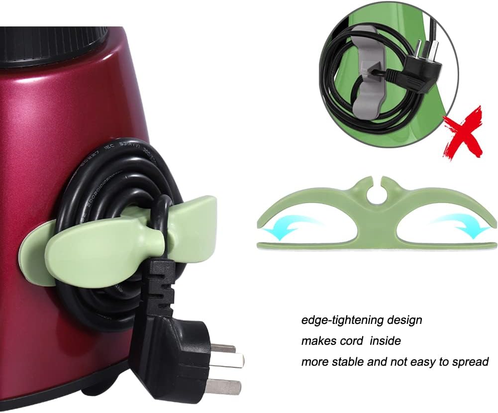Cord Organizer for Appliances, 4PCS Kitchen Appliance Cord Winder Cable Organizer, Cord Holder Cord Wrapper for Appliances Stick on Pressure Cooker, Mixer, Blender, Coffee Maker, Air Fryer