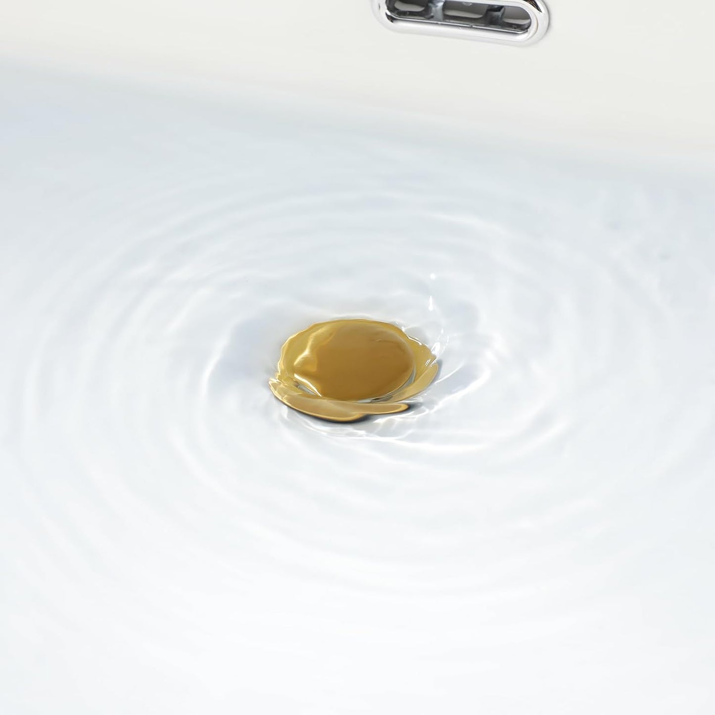 PARLOS Pop up Sink Drain Stopper with Hair Catcher Strainer & Overflow for Bathroom Sink Vessel (Brushed Gold)