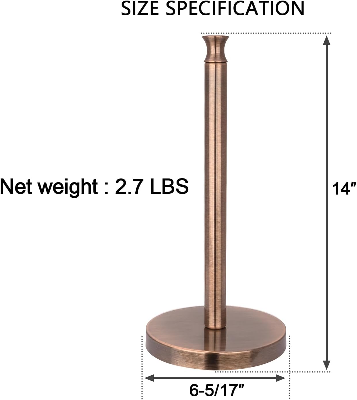 Akicon Paper Towel Holder Stand for Kitchen Countertop & Dining Room Table (Antique Copper, Modern)