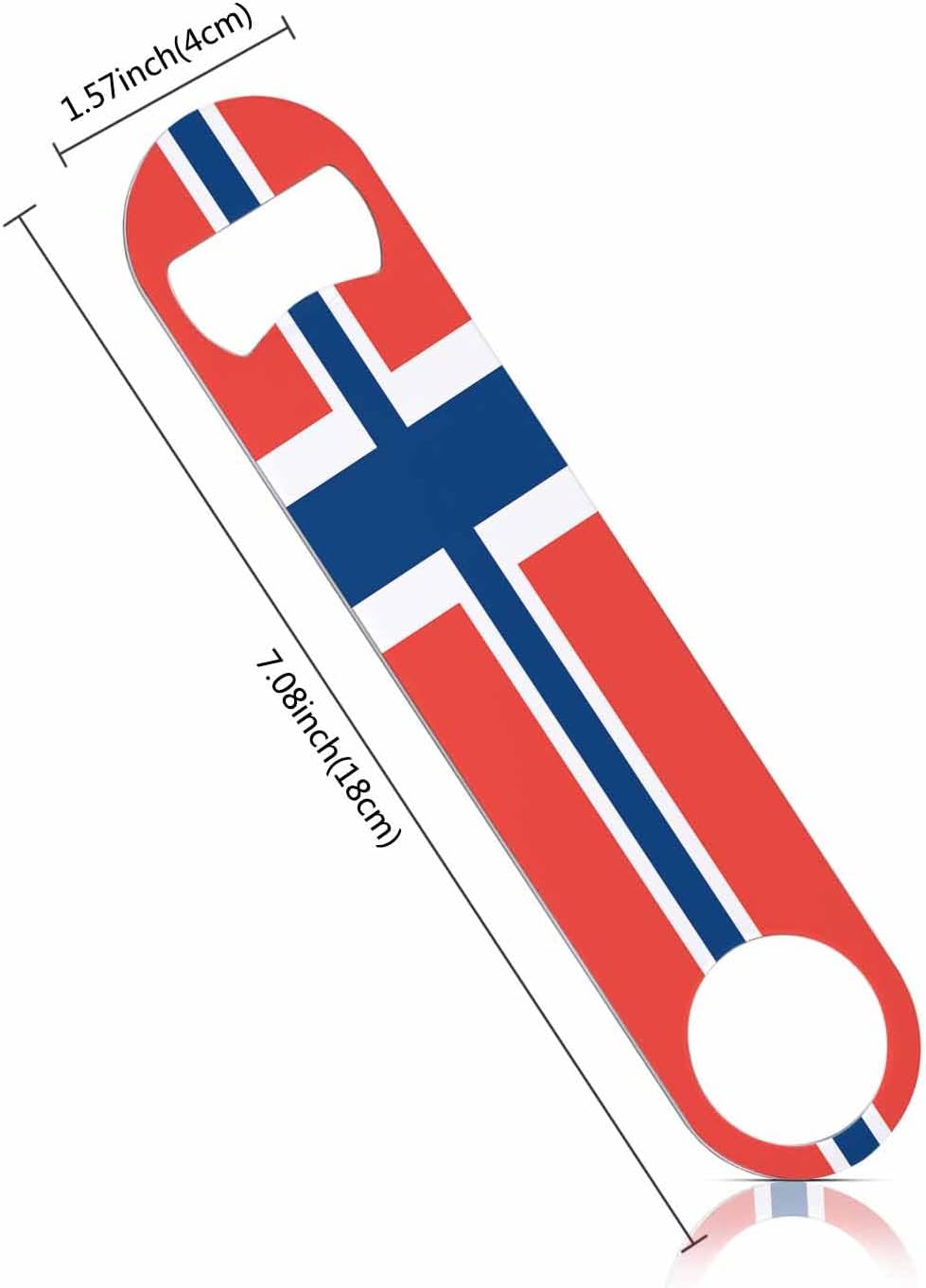 Norway Flag Stainless Steel Bottle Opener Europe Nation Symbol White Blue Red Flag Flat Beer Bottle Opener Keychain for Home Kitchen Bar Restaurant Party Birthday Gift