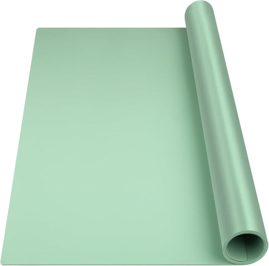 Silicone Mats for Kitchen Counter, Nonslip Silicone Mats for Crafts Countertop Protector Heat Resistant Mat (78.7” x 24” x 0.08”, Light Green)