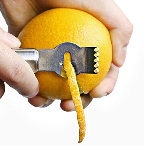 NewlineNY Stainless Steel Kitchen Tools: Zester Grater with Channel Knife, Apple Cupcake Corer, Fruit and Melon Scooper, Fruit & Veggie cutting knife, 4 Pcs Set