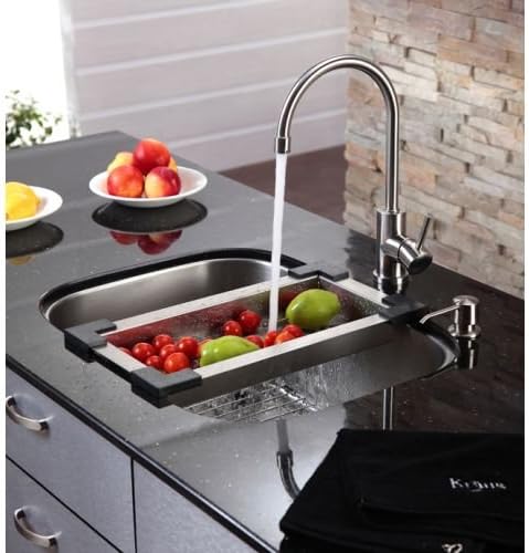 Kraus Stainless Steel Colander, 17 1/2" x 9 1/2" x 2 1/4", CS-2