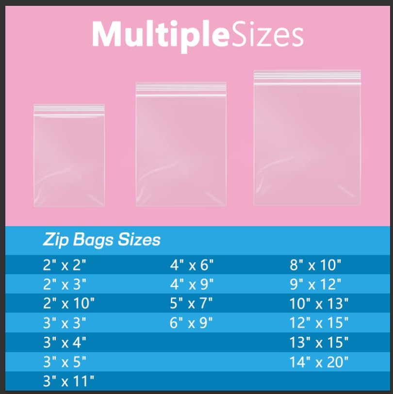 iMailer - 100 Pcs- 12" x 18" Reclosable Plastic Zip Poly Bags 2 Mil - Clear Zip Bag for Clothing, T-Shirts, Pants