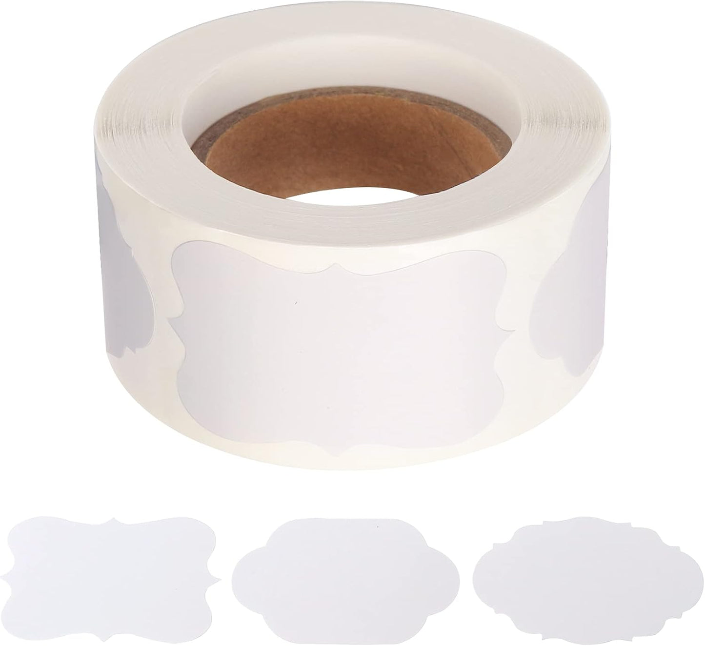 Pimoys 300 Pieces Gift Sticker Labels, 1.2*2inch Kraft Paper, Waterproof Labels for Jam Jars, Home Baking, Handmade Cosmetic, Holiday Presents, Lace Design