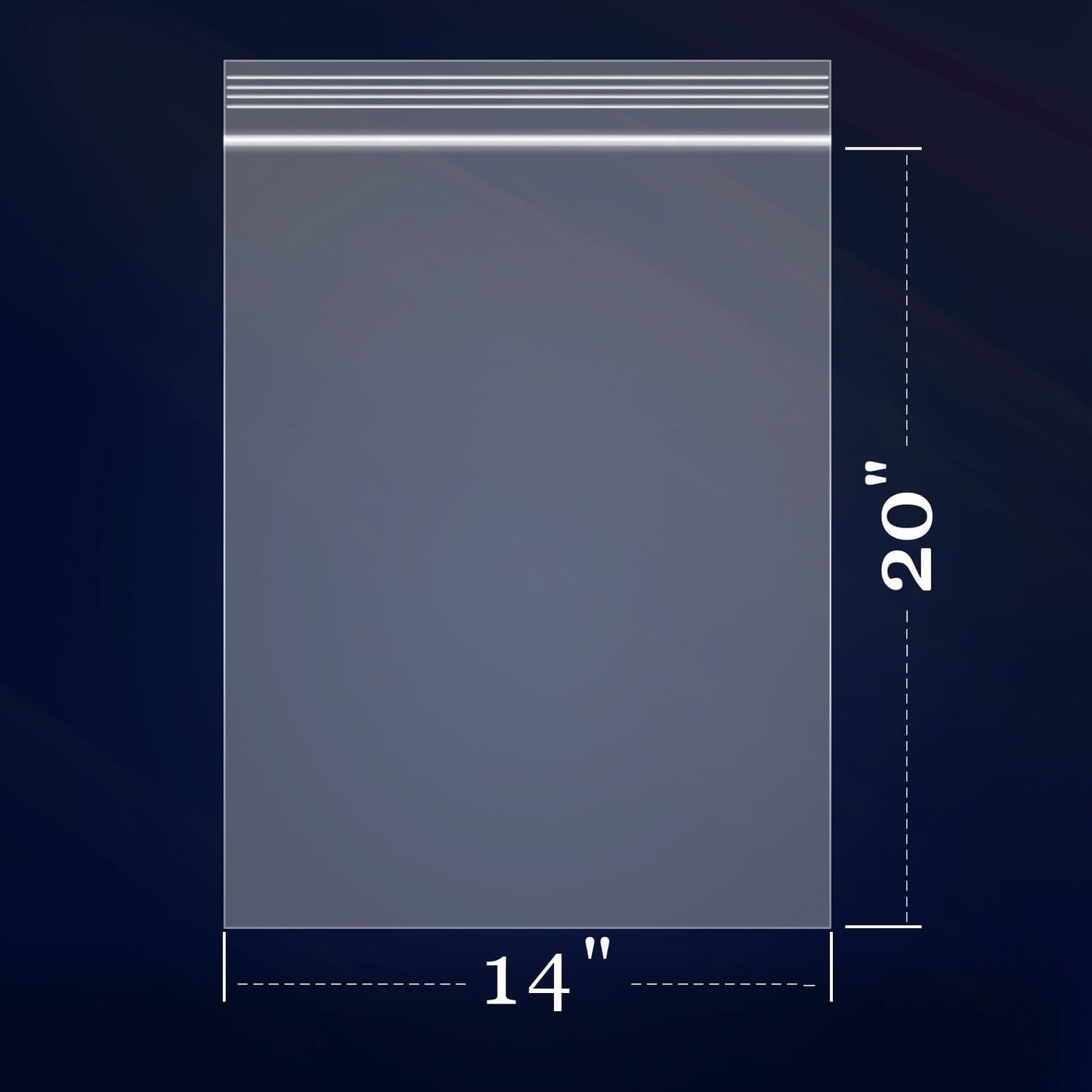 iMailer - 1000 Count - 14" x 20" Large Zip Poly Bags - 2 Mil Clear Reclosable 2 Gallon Zip Bags for Clothing, T-Shirts, Pants