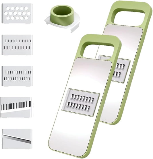 Multifunctional Vegetable Cutter, 2025 New Vegetable Slicer with Adjustable Stainless Steel Blade, Kitchen Chopper with Hand Guard for Vegetable, Fruit, Onion, Potato, Tomato, Cabbage (2pcs)