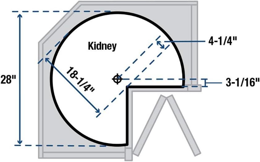 Knape & Vogt Corner Cabinet Lazy Susan, 2-Tier Lazy Susan for Cabinet, 28-Inch 360º Turntable for Kitchen Cabinets, White