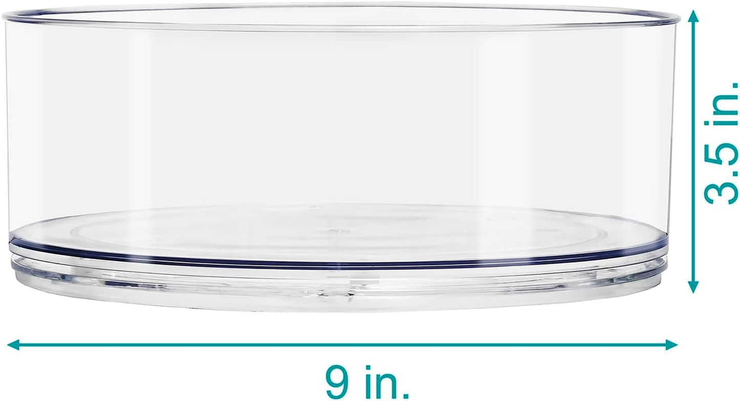 Sorbus 9 Inch Clear Lazy Susan Organizer Set, 1 Tall Turntable Organizer for Spice Organization for Cabinet, One 2 Tier Lazy Susan for Kitchen, Home, Office, Closet, Laundry Room Organization