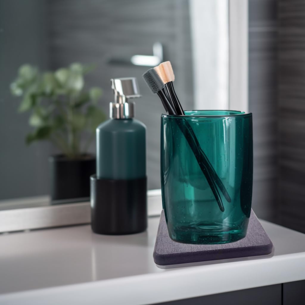 Mucco Water Absorbing Stone Tray for Sink, Premium Diatomaceous Earth Soap Holder Dish，Water Absorbent Diatomite Coasters, Fast Drying Stone Sink Tray for Hand soap & Cups & Drinks Bottles