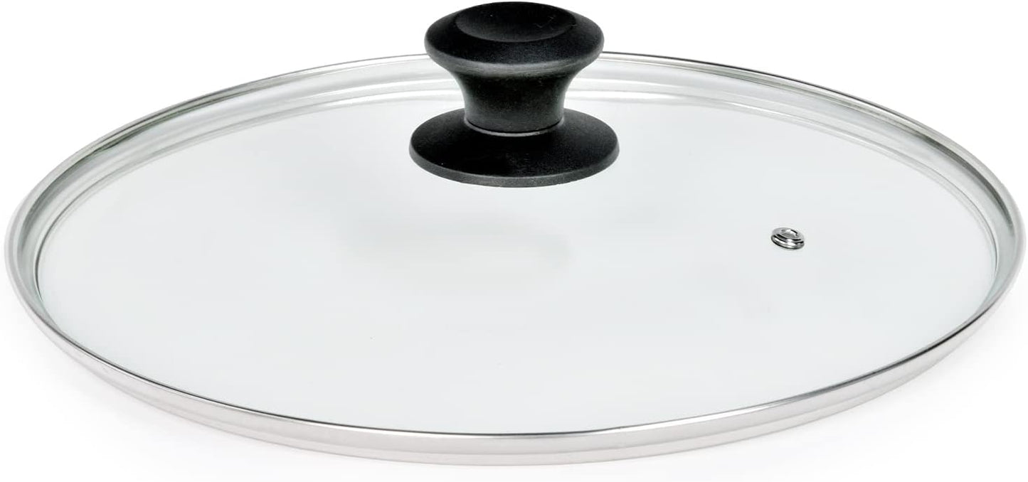 11 In Glass Lid for Frying Pan, Tempered Replacement Cover Compatible with All 11 Inches Cookware for Skillets, Round Cast Iron, Cast Aluminium, Stainless Steel Pans &Pots
