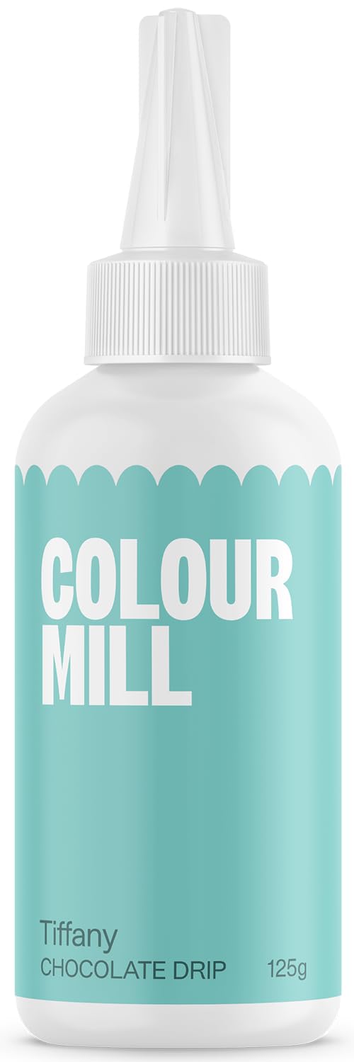 Colour Mill Chocolate Drip Easy-Melt Drizzle for Desserts, 125 Grams Tiffany