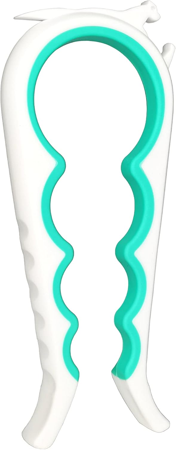 Otstar Jar Opener Bottle Opener and Can Opener for Weak hands, Seniors with Arthritis and Anyone with Low Strength, Mutil Jar Opener Get Lids Off Easily (White and Cyan)