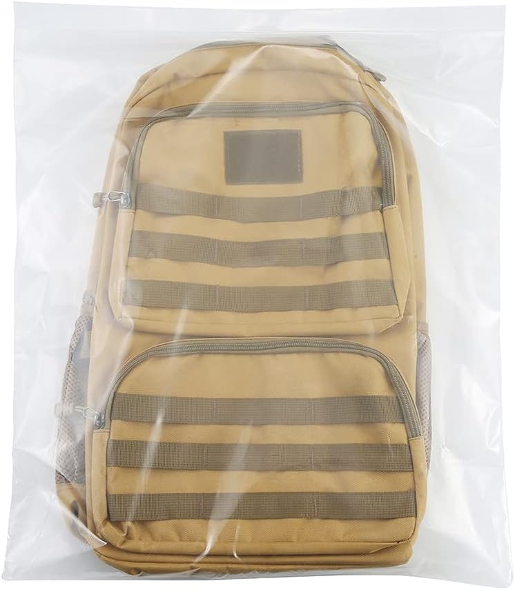 14" x 18" Large Thick 2.4 Mil Clear Zip Seal Lock Poly Bags Reclosable Plastic Bags Clothing T-Shirts Shoes Toys Snack Zipper Bag (30 Pack)