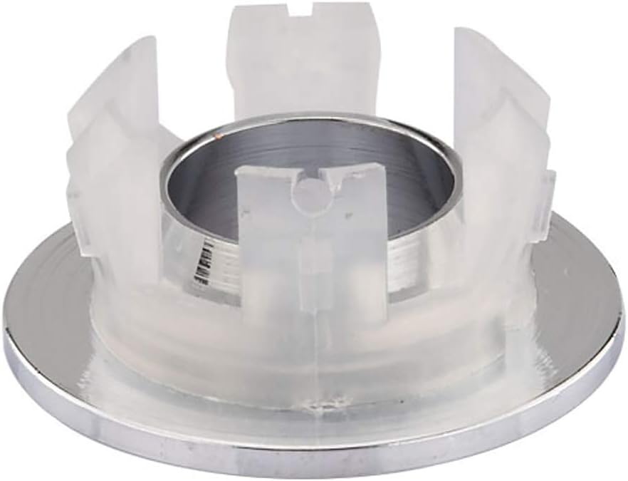 Sink Basin Trim Overflow Cover Brass Insert in Hole Round Caps Chrome 2 PCS