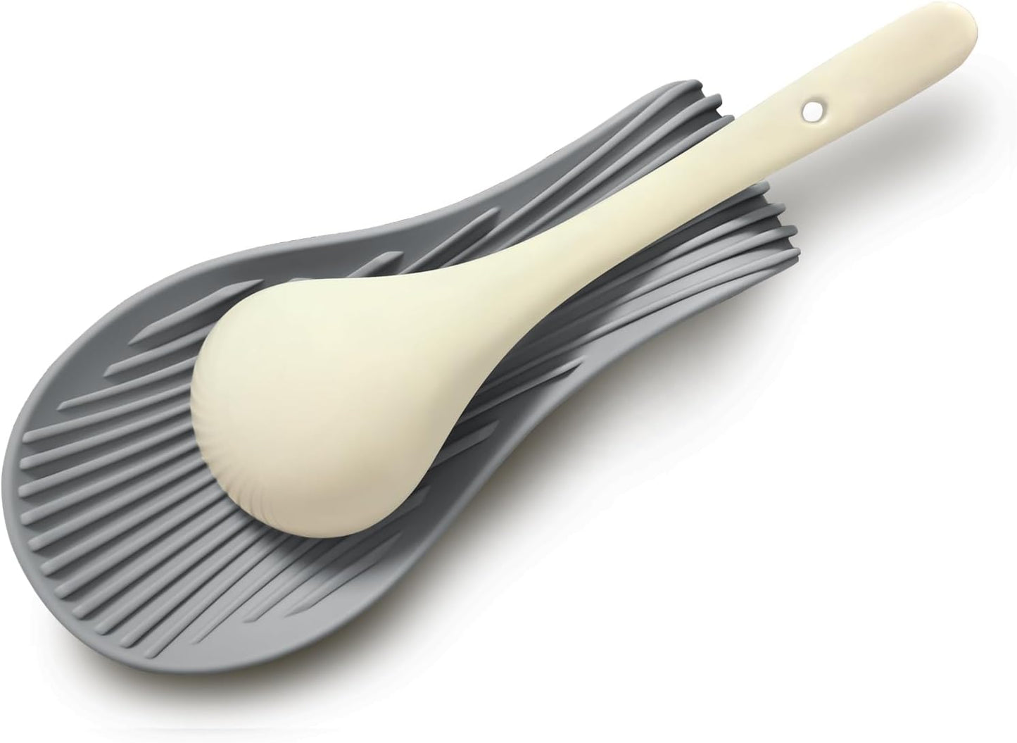 Stove Top Spoon Rest - Heat Resistant & Non-Slip Silicone Holder for Kitchen Counter, Large Cooking Utensil Rest(Dark Gray)