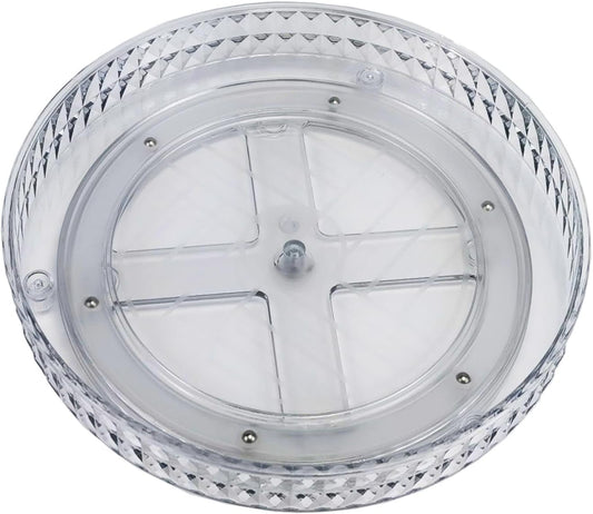 Lazy Susan Turntable Organizer, Rotating Makeup Organizer for Vanity, Desktop Cosmetics Display Cabinet Perfume Organizer for Kitchen, Bathroom, Dorm, Bedroom (Diamond Clear, 9.25inch 1 Tier)