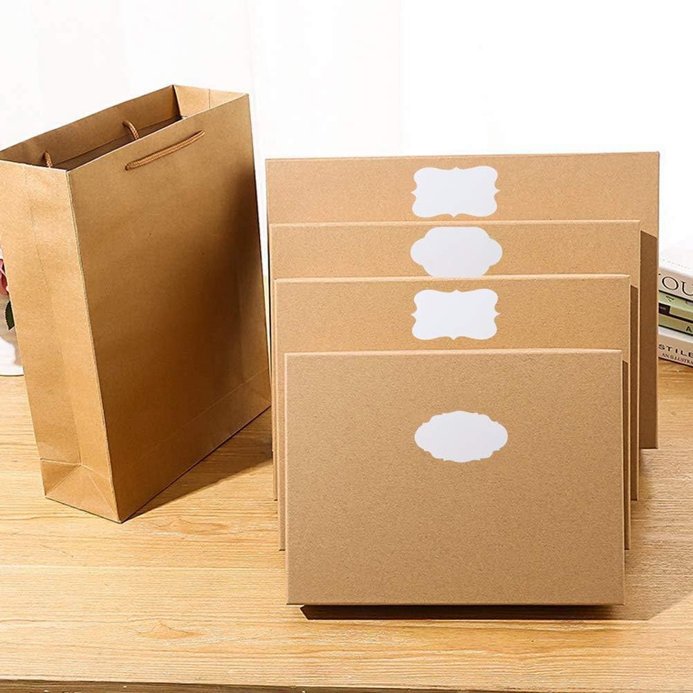 Pimoys 300 Pieces Gift Sticker Labels, 1.2*2inch Kraft Paper, Waterproof Labels for Jam Jars, Home Baking, Handmade Cosmetic, Holiday Presents, Lace Design