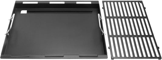 Cooking Griddle Inserts and Grate for Weber Genesis II 400 Series, Flat Top Grill Griddle for Weber GS4 Genesis II E-410 S-410 E-435 S-435 E/S-440, Replace for 6789 Full Size Griddle, 66097