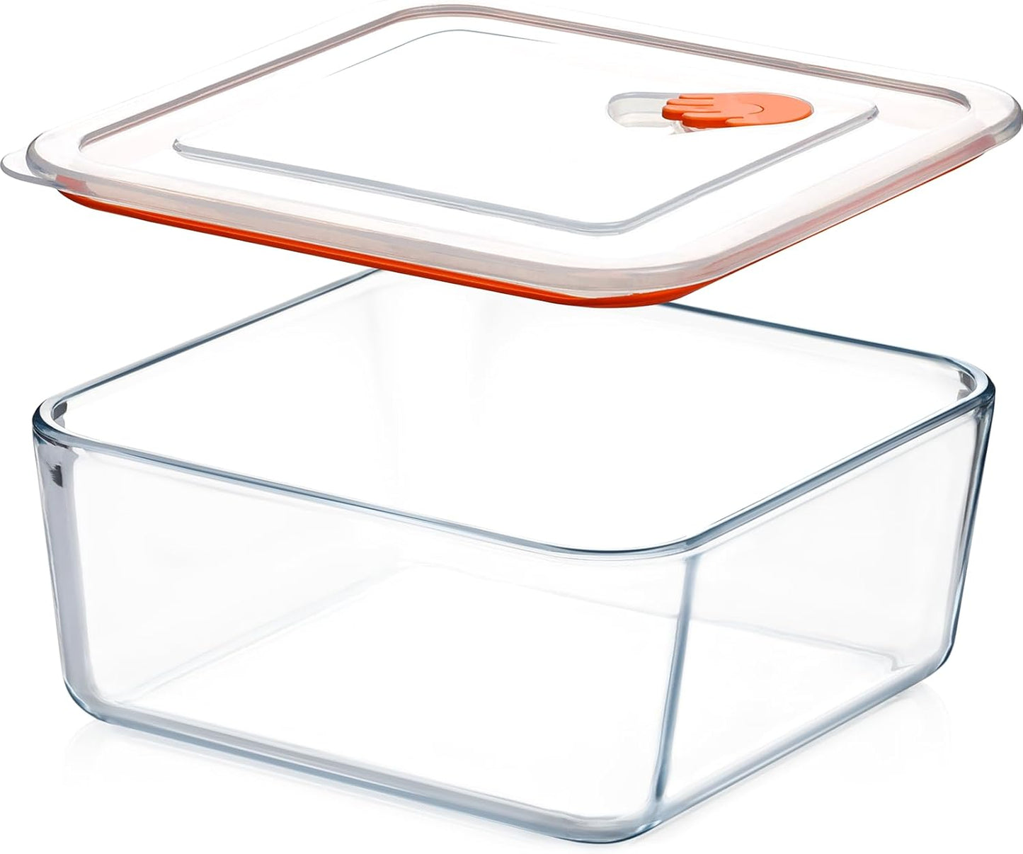 NUTRIUPS 2.6QT Square Glass Baking Dish with Lid, 8×8 inches Deep Square Baking Dish with Lid, Glass Baking Dishes for Oven