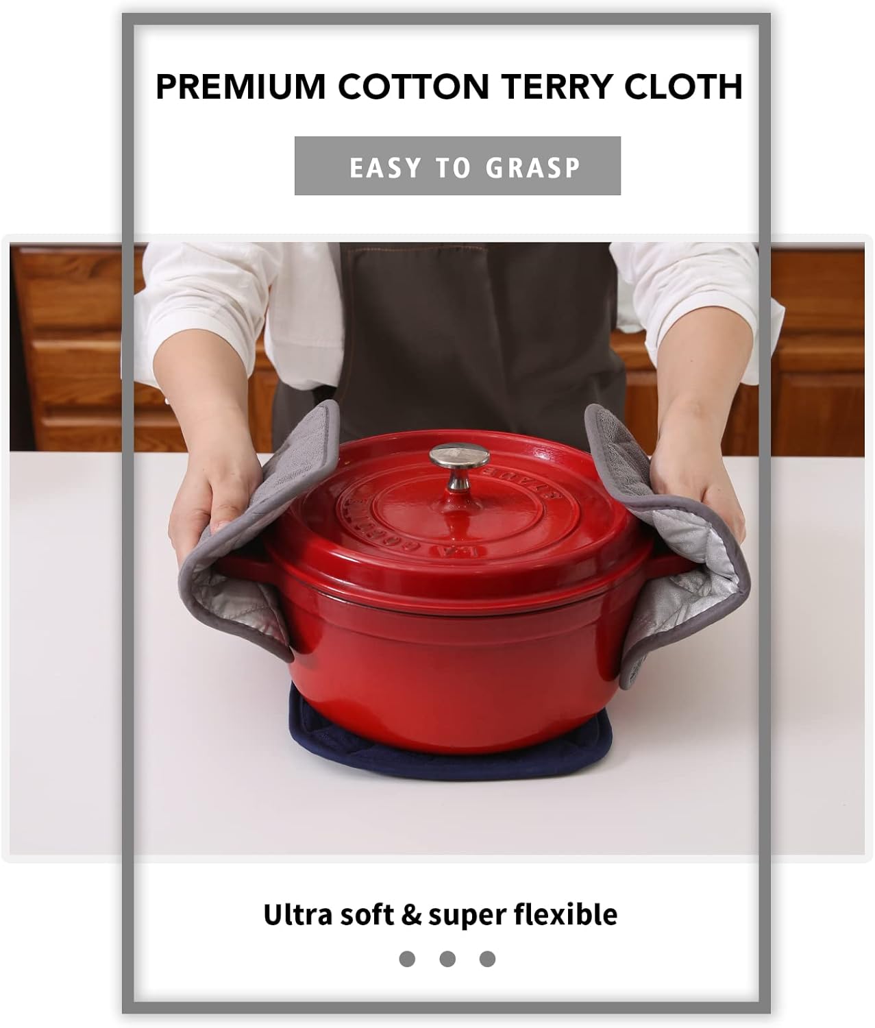 Joyhalo 4 Pack Pot Holders for Kitchen Clearance, Hot Pads for Kitchen, Countertops, Oven Pot Holders Bulk, Potholders Sets for Kitchens Heat Resistant, Grey