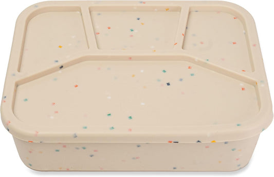 Ullabelle Leak Proof Bento Box Food-Grade Silicone Bento, BPA, Phthalate, Lead, & PVC Free - Bento Lunch Box for Daycare, Kids, & Adults - Leak Resistant Sets With Lids Snack Box Container (Beige 4)