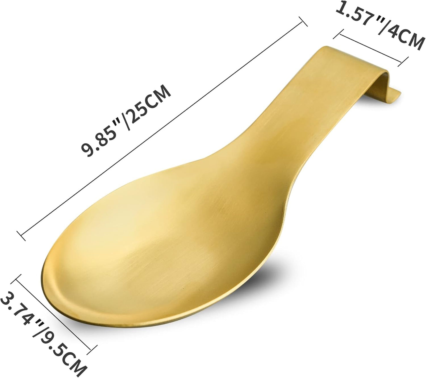 BETTWILLGold Spoon Rest for Kitchen Counter, Stainless Steel Spoon Holder for Stove Top, Spatula Ladle Spoon Utensils Holder, Gold Kitchen Accessories, Gold Cooking Utensiles.