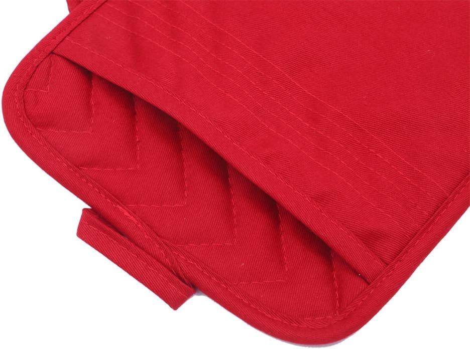 Anyi Pot Holders and Oven Mitts 7" X 9" Heat Resistant Cotton Pocket Pot holder Set Feature of Non Slip Kitchen Hot Pad Oven Mitts, 3-pack, Red