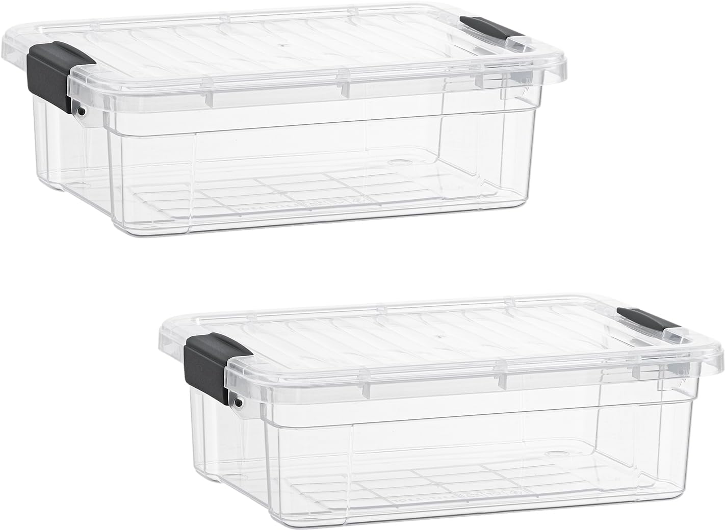 Superio Clear Storage Boxes with Lids, 4.5 Quart Plastic Container Bins for Organizing, Stackable Crates, BPA Free, Non Toxic, Odor Free, Organizers for Home, Office, School, and Dorm