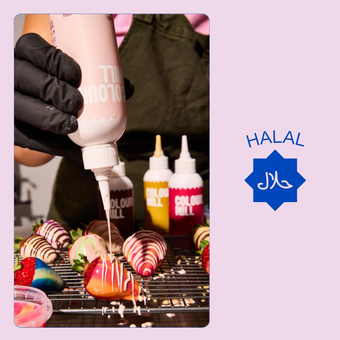 Colour Mill Chocolate Drip Easy-Melt Drizzle for Desserts, 125 Grams Mint