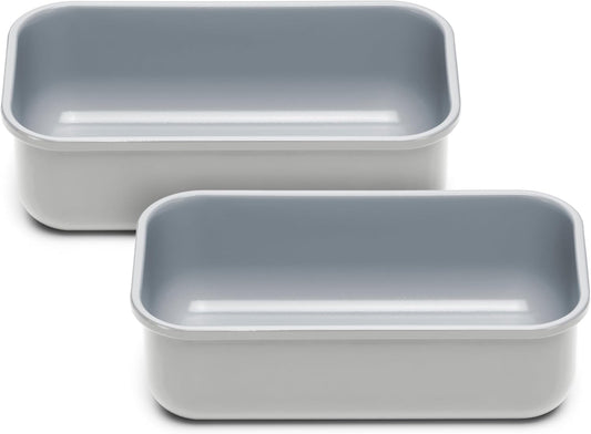 Caraway Non-Stick Ceramic 1 lb Loaf Pan Duo - Naturally Slick Ceramic Coating - Non-Toxic, PTFE & PFOA Free - Perfect for Pound Cakes, Breads, & More - Gray