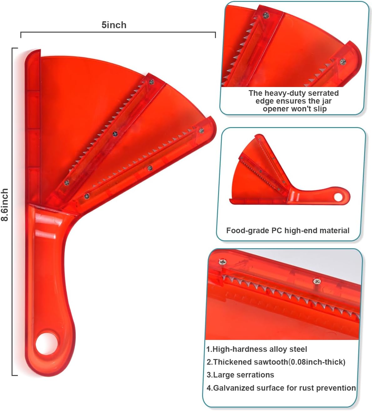 Jar Opener for Weak Hands, Multifunction Jar Opener Gripper, Bottle Openers for Seniors, Kitchen Gadgets, Non-Slip Jar Openers for Seniors, Arthritis, Lid Opener, Christmas Gifts for Elderly/Women/Men